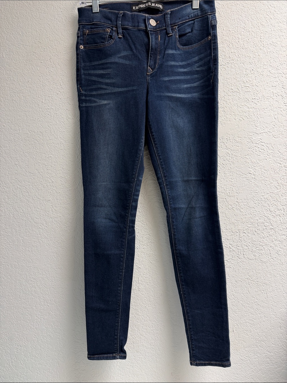 Express Women’s Indigo Skinny Jeans leggings mid rise 6